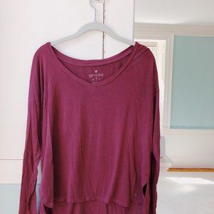 AEO: soft maroon long sleeve